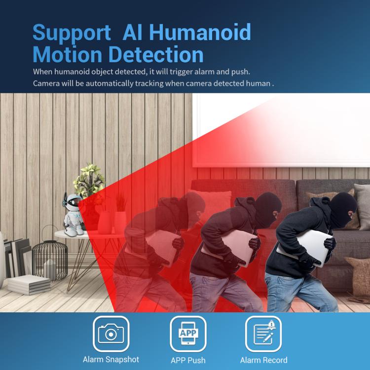 ESCAM PT205 5G WiFi Smart Robot Wireless AI Automatic Tracking Camera, Two Way Audio / Night Nersion, EU Plug, US Plug, UK Plug, AU Plug ESCAM PT205 5G WiFi Smart Robot Wireless AI Automatic Tracking Camera, Two Way Audio / Night Nersion, EU Plug, US Plug, UK Plug, AU Plug